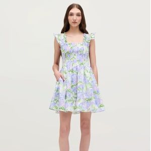 NWT Hill House Elizabeth Nap Dress in Blue Hydrangea Cotton